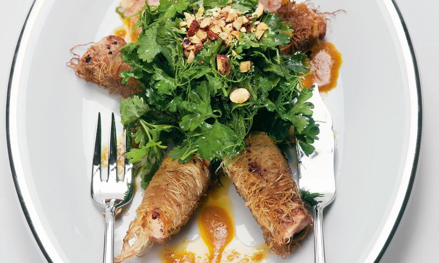 Рецепт лосося в тесте катаифи