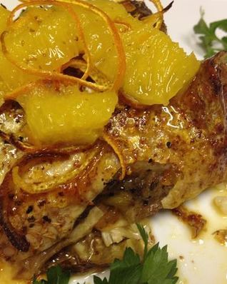 Рыба под горчично-апельсиновым соусом