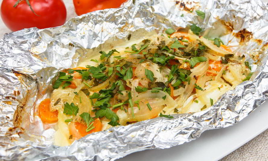 Рецепт рыбы с овощами в фольге