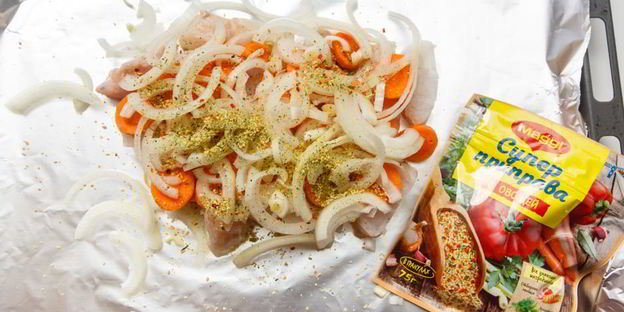 рыба с овощами в фольге