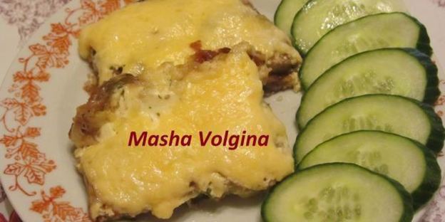 сом запеченный с кабачками