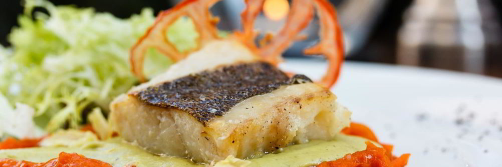 Треска с пюре из кабачков