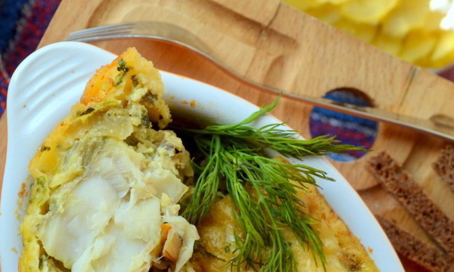 Рецепт запеченной в яйце рыба с шампиньонами