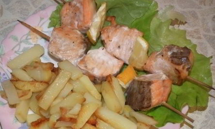 Рецепт домашнего шашлыка из семги с лимоном