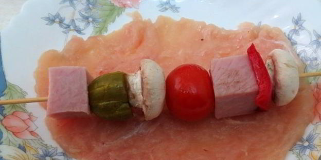 фаршированный шашлычок
