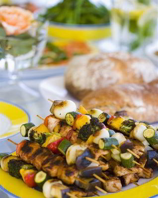 Говяжьи и овощные шашлыки