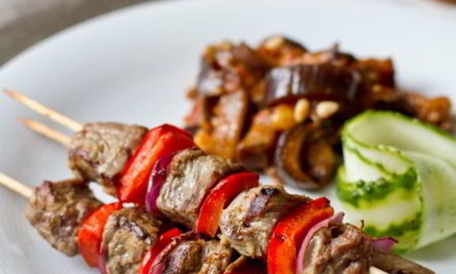 Рецепт шашлычков из говядины со сладким перцем в имбирном маринаде