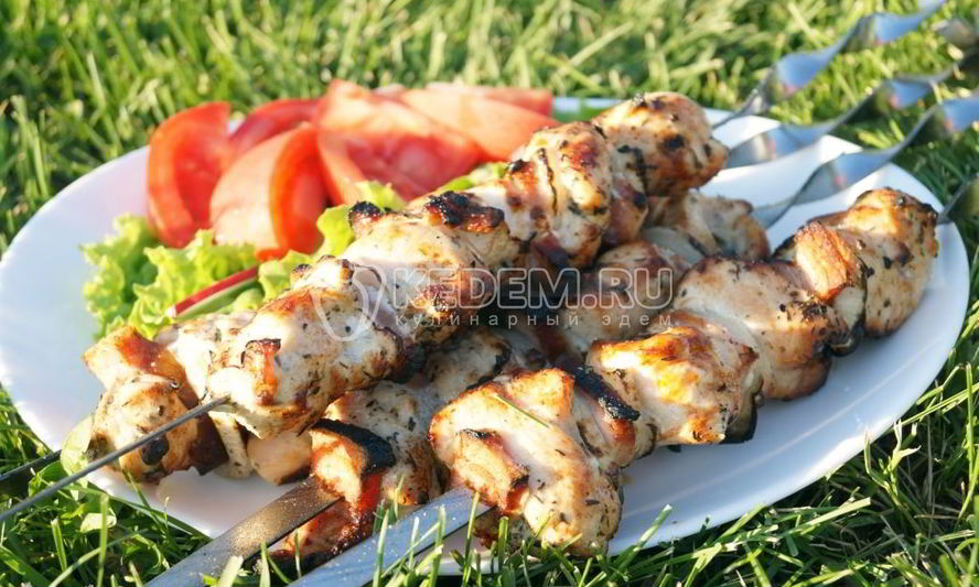 Рецепт шашлыка из курицы с корейкой