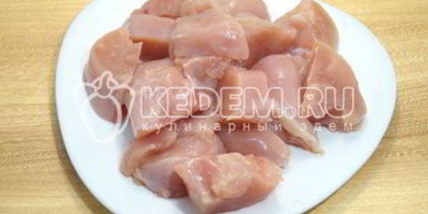 шашлык из курицы с корейкой