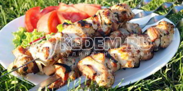 шашлык из курицы с корейкой