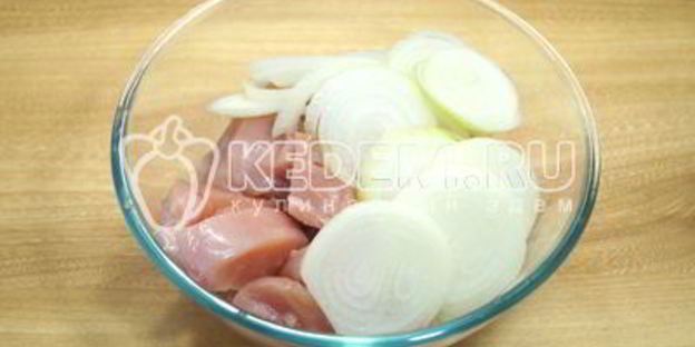 шашлык из курицы с корейкой