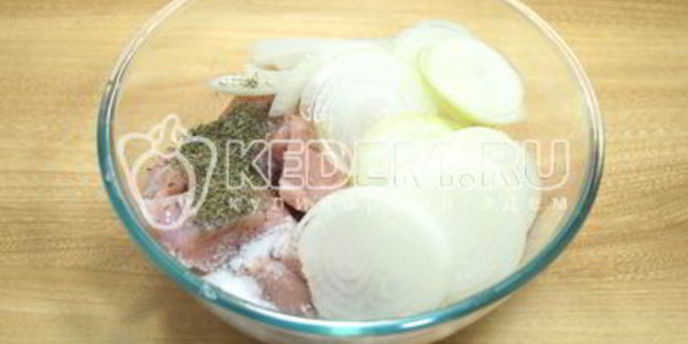 шашлык из курицы с корейкой