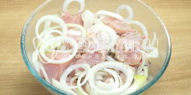 шашлык из курицы с корейкой