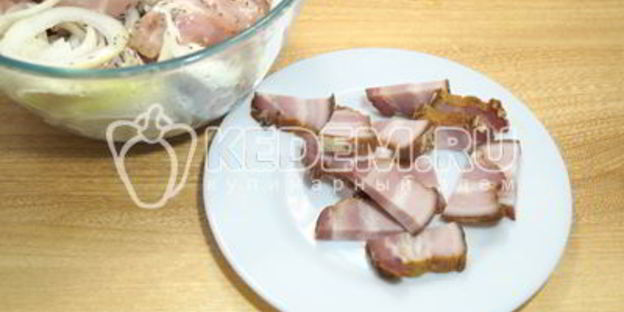 шашлык из курицы с корейкой