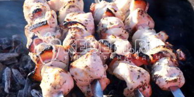 шашлык из курицы с корейкой