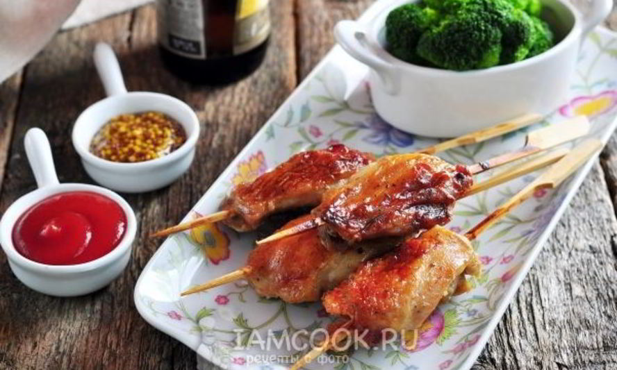 Рецепт шашлыка из курицы в духовке на шпажках
