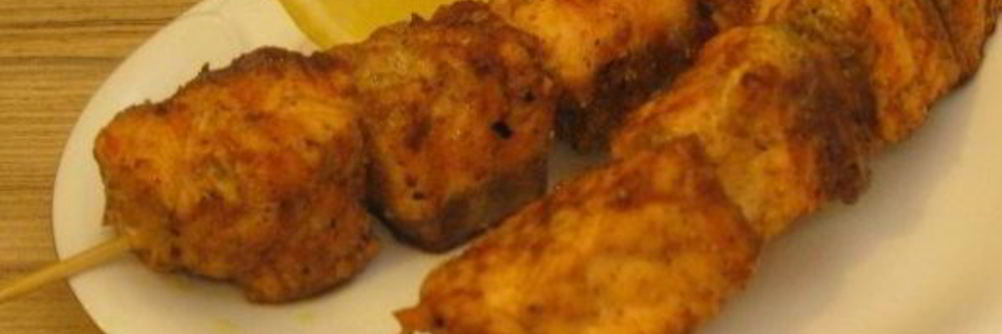 Шашлык из семги на сковороде