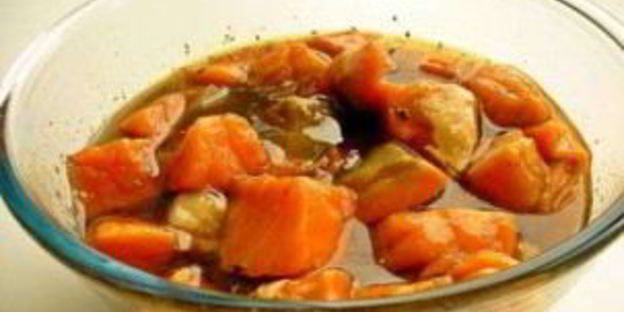 шашлык из семги на сковороде