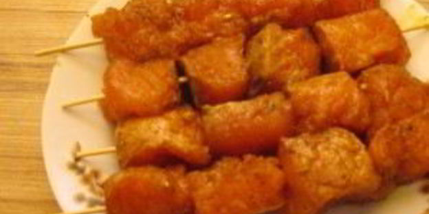 шашлык из семги на сковороде