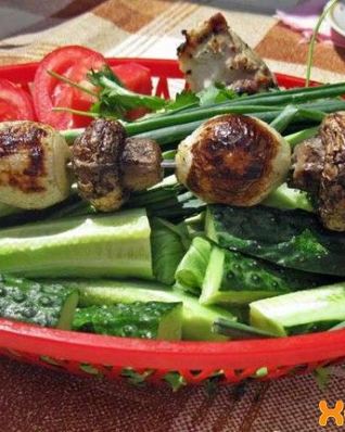 Шашлык из шампиньонов