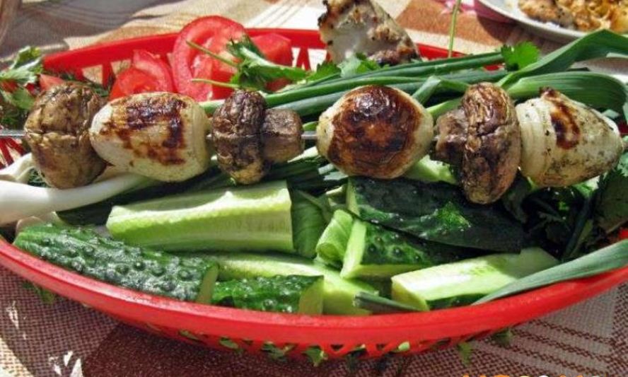 Рецепт шашлыка из шампиньонов