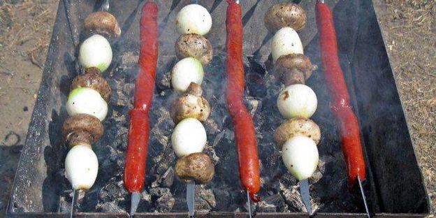 шашлык из шампиньонов