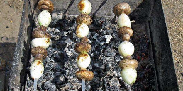 шашлык из шампиньонов