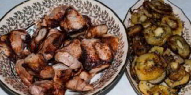 шашлык из свинины с киви