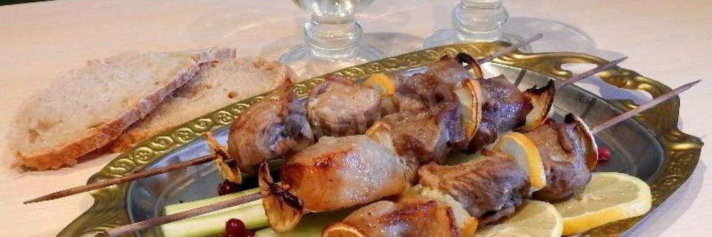 Шашлык из свинины с лимоном в аэрогриле