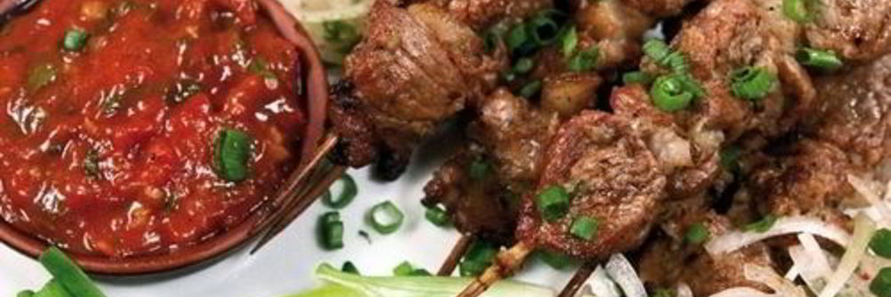 Шашлык из свинины в лимонном соусе в духовке