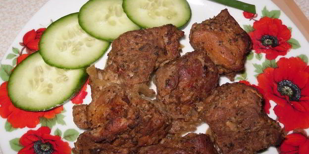 шашлык на луковой подушке в духовке