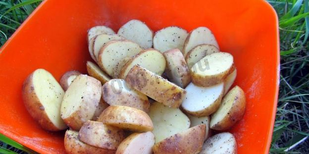 шашлык с салом и картошкой