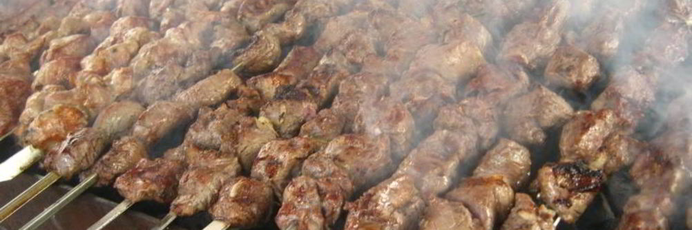 Шашлык с соком киви