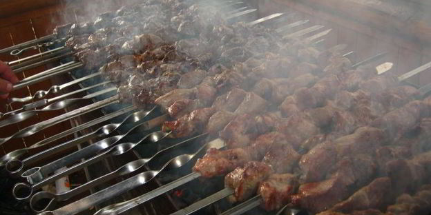 шашлык с соком киви