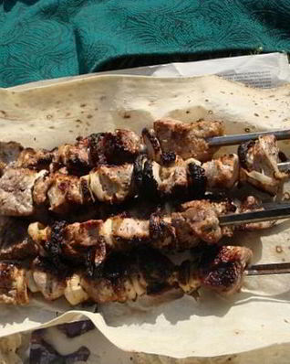 Шашлык в маринаде с киви