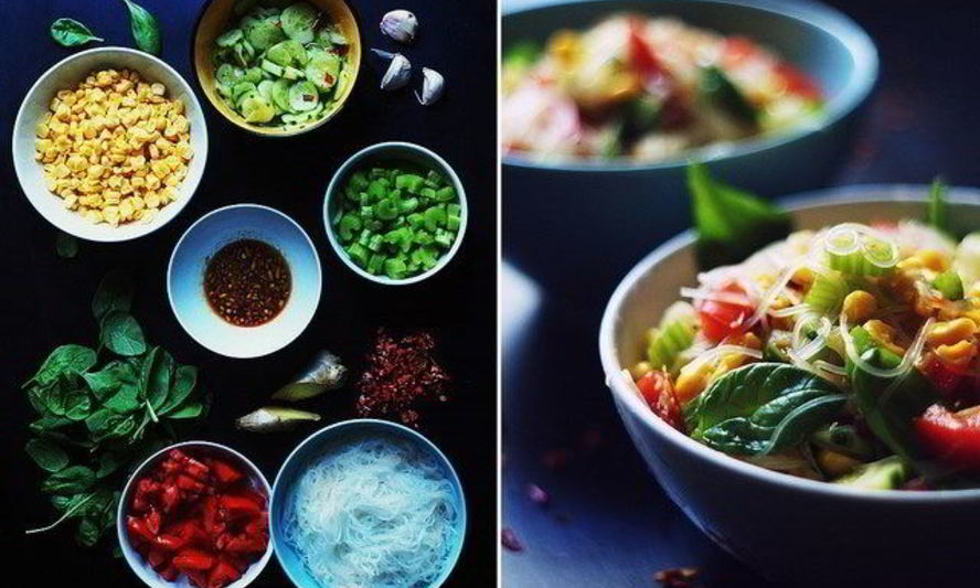 Рецепт стеклянной лапши с имбирным соусом