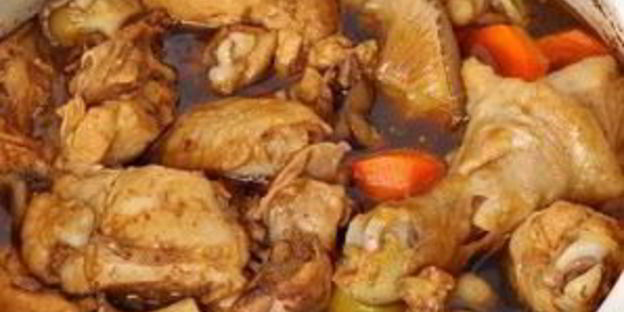 стеклянная лапша с курицей и овощами