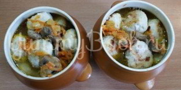 куриные тефтели в горшочках