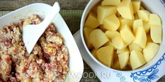 тефтели из свинины с картошкой