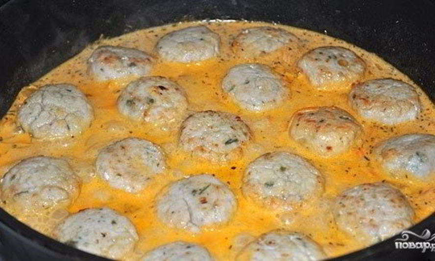 Рецепт тефтелей куриных в сметанном соусе