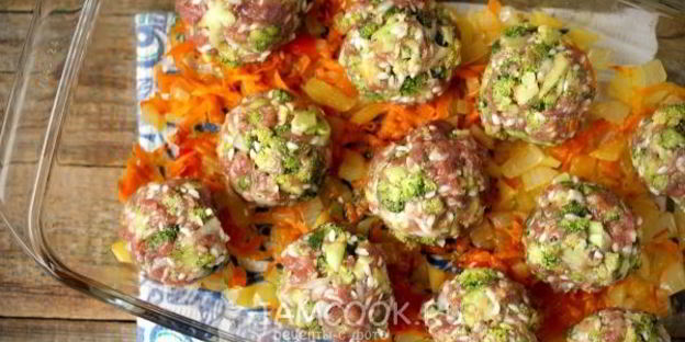 тефтели с брокколи в духовке