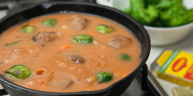 тефтели с брюссельской капустой в нежном соусе