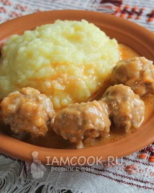 Тефтели с рисом с подливкой в мультиварке