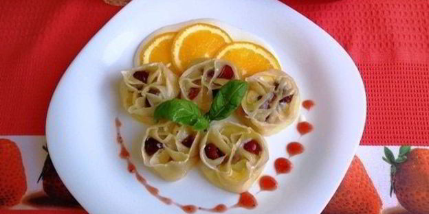 вареники с черешней и творогом