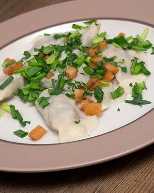 Вареники с гречкой и грибами