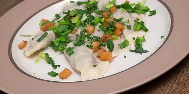 вареники с гречкой и грибами