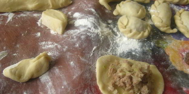 вареники с мясом и картофелем