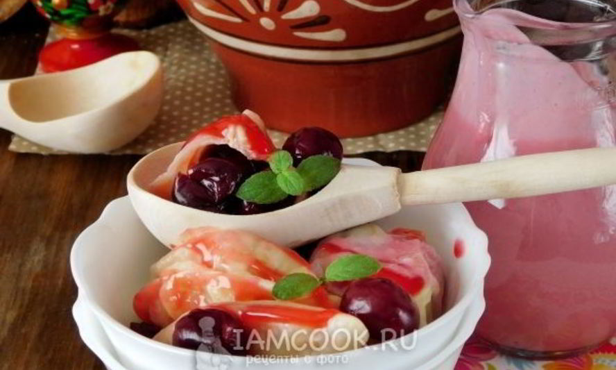 Рецепт вареников с вишней на кефире