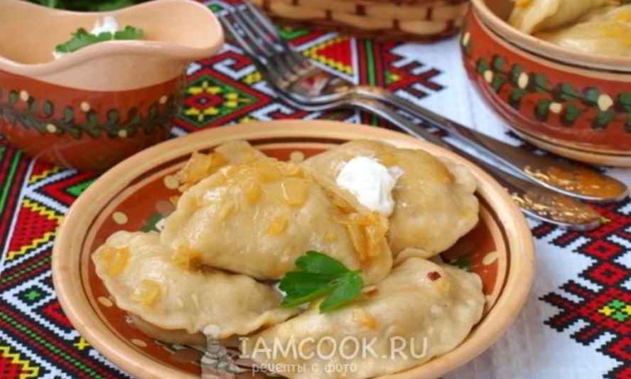 Рецепт вареников с жареной капустой