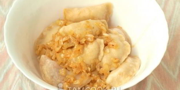 вареники с жареной капустой